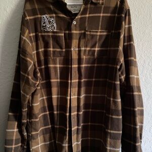 Cakeworthy Star Wars Chewbacca Brown Plaid Flannel Shirt